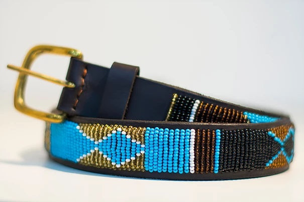 Beaded leather Maasai belts